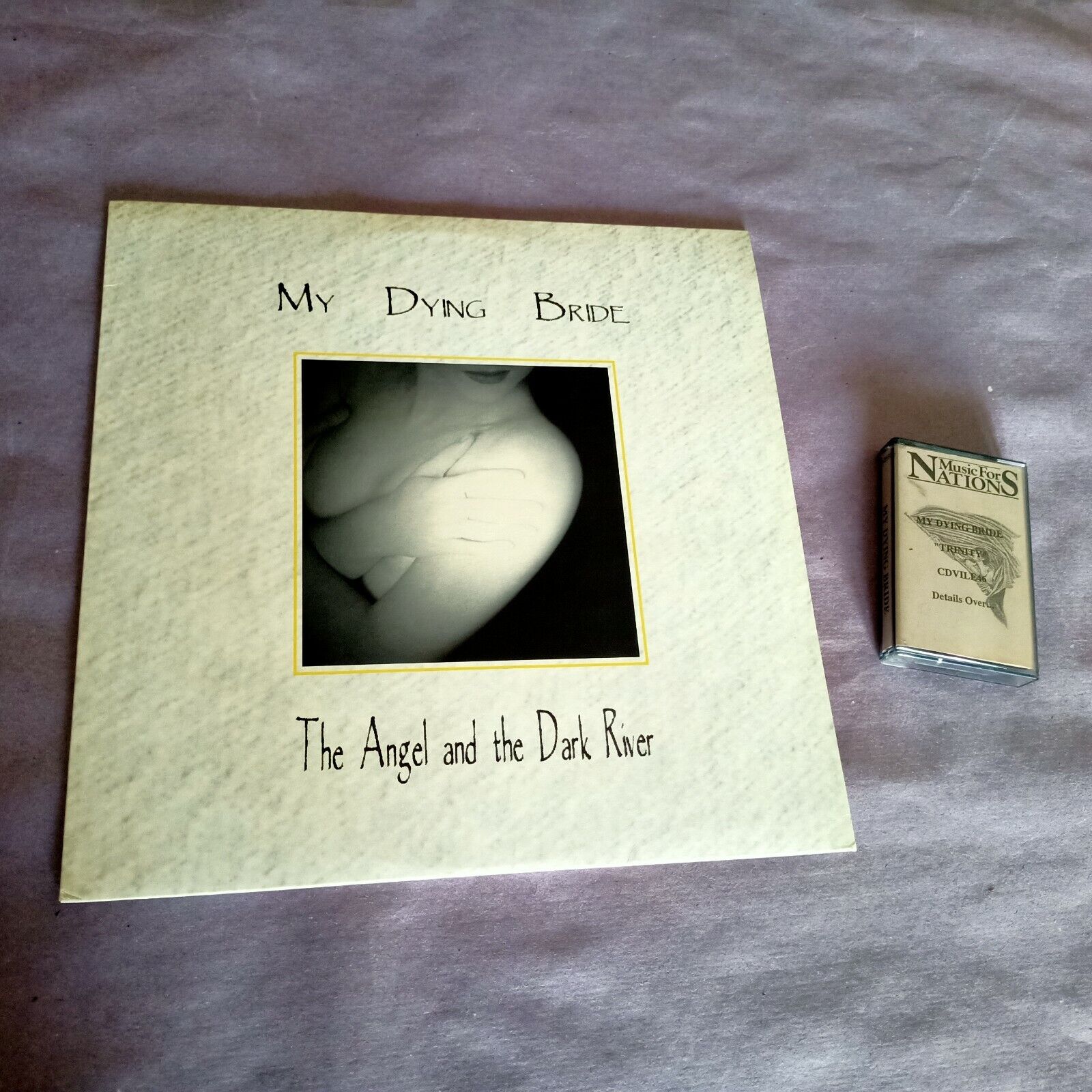 MY DYING BRIDE-THE ANGEL & THE DARK RIVER,1995 LP PRESS+ FREE VINTAGE PROMO TAPE