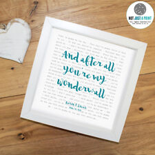 Oasis 'Wonderwall' -  Framed Lyrics Poster - Personalised Valentine's Day Gift picture
