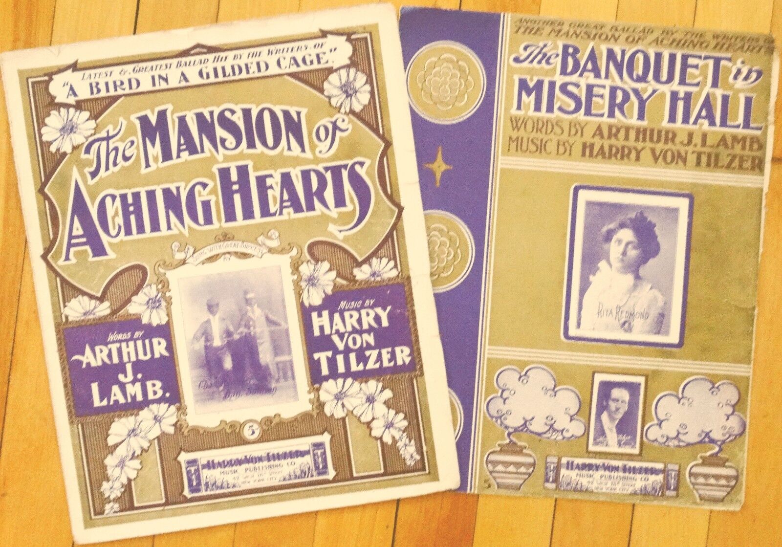 Two sad songs -- Mansion of Aching Hearts, Banquet in Misery Hall vtg Music 1902
