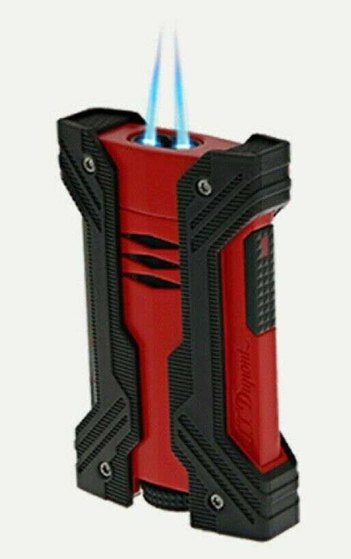 ST DUPONT DEFI EXTREME XXTREME DOUBLE JET TORCH CIGAR LIGHTER ST021601 BLACK RED