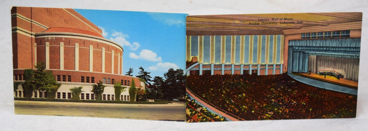 Vintage Hall of Music Purdue University Postcard Pair