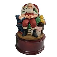 Vintage Ceramic Wind Up Music Box by Mann Santa Claus is Coming To Town Elf Toys picture