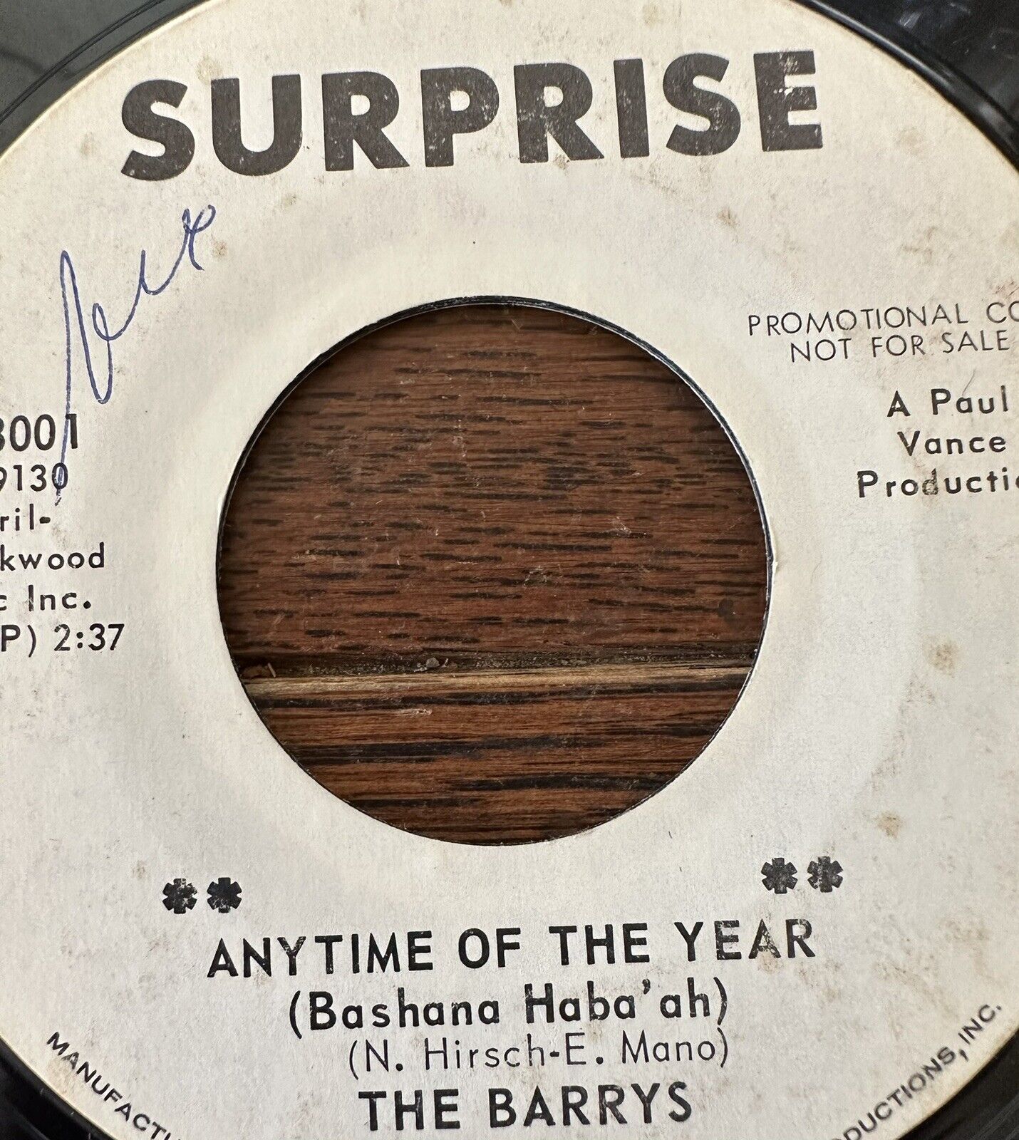 The Barrys, Anytime of the Year ~ When You\'re Gone, 45rpm Promo, Mercury SP-3001