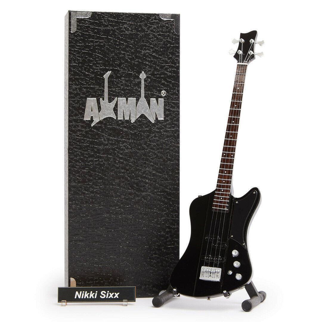 Nikki Sixx Bass Guitar Miniature Replica | Motley Crue | Handmade Music Gifts