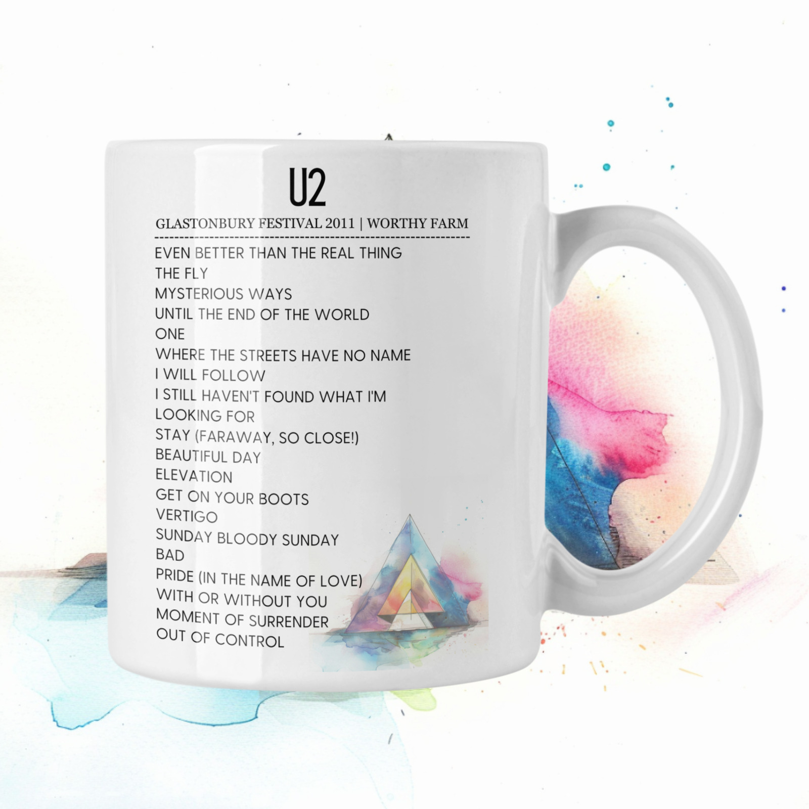 U2 Glastonbury Festival 2011 Setlist Mug