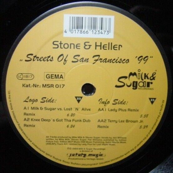 Mike Stone & Steve Heller-Streets Of San Francis 1999 MSR-017 Vinyl 12\'\' Vintage