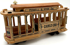 Vintage Wooden Cable Car San Francisco Music Box Powell & HydeTrolley Toy picture