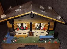 Hand Crafted Wooden Music Box Swiss Cottage Switzerland Handmade Vintage picture