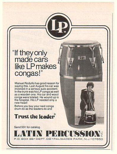 1976 Manuel Rodulfo Latin Percussion Conga Drum Ad