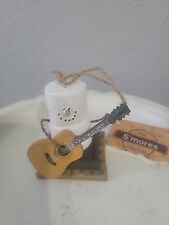 New 2009 ORIGINAL S'MORES Christmas Ornament SNOWMAN playing Guitar picture