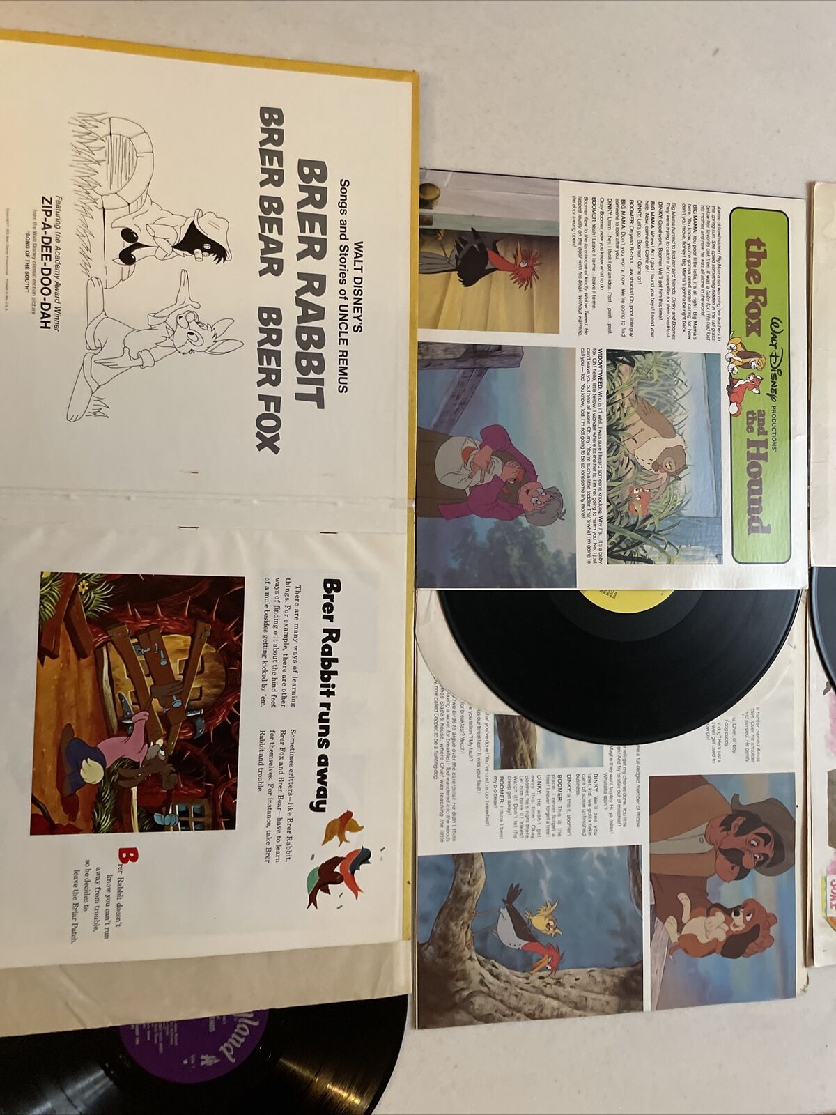 3 Disneyland Records Walt Disney Sing-a-long Lp’s Mother Goose Brer Fox & Hound