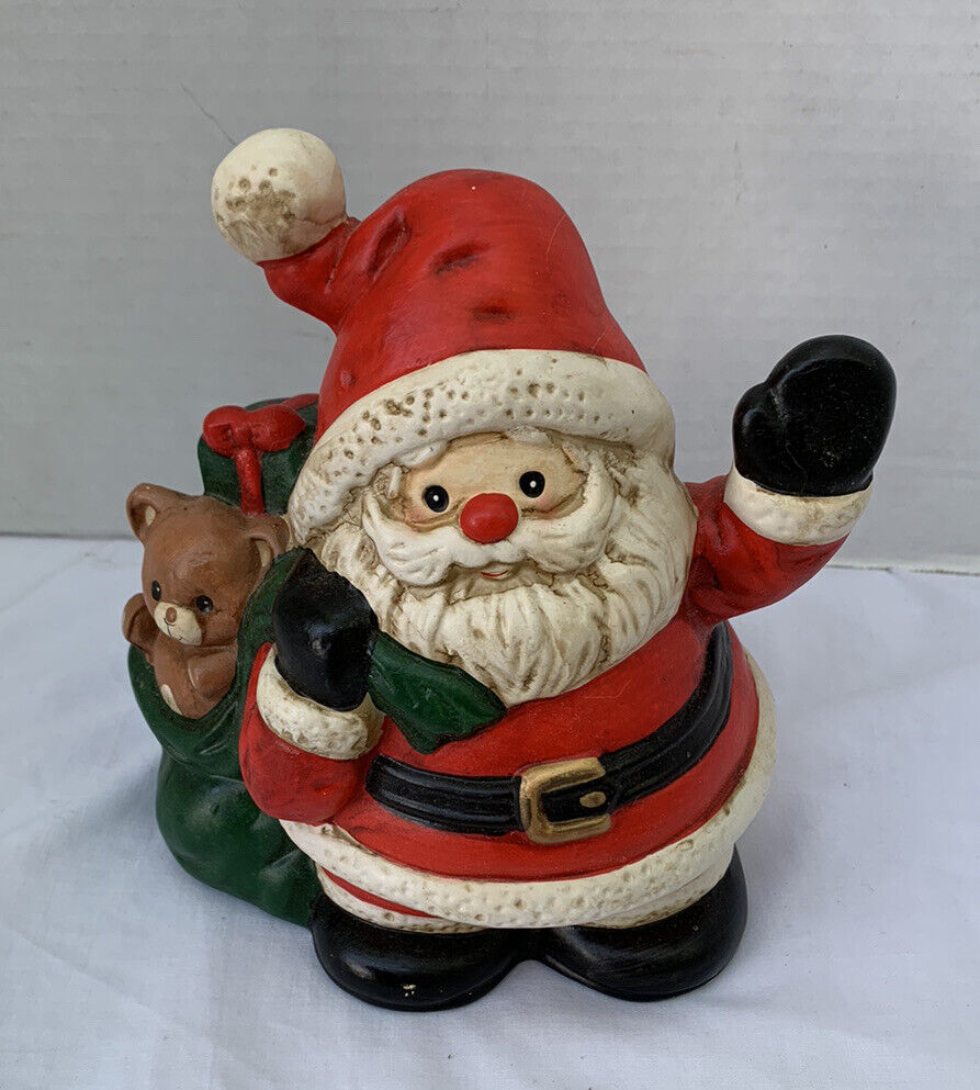 Vintage Enesco Christmas Music Box Santa Claus Is Coming To Town Santa with Toys