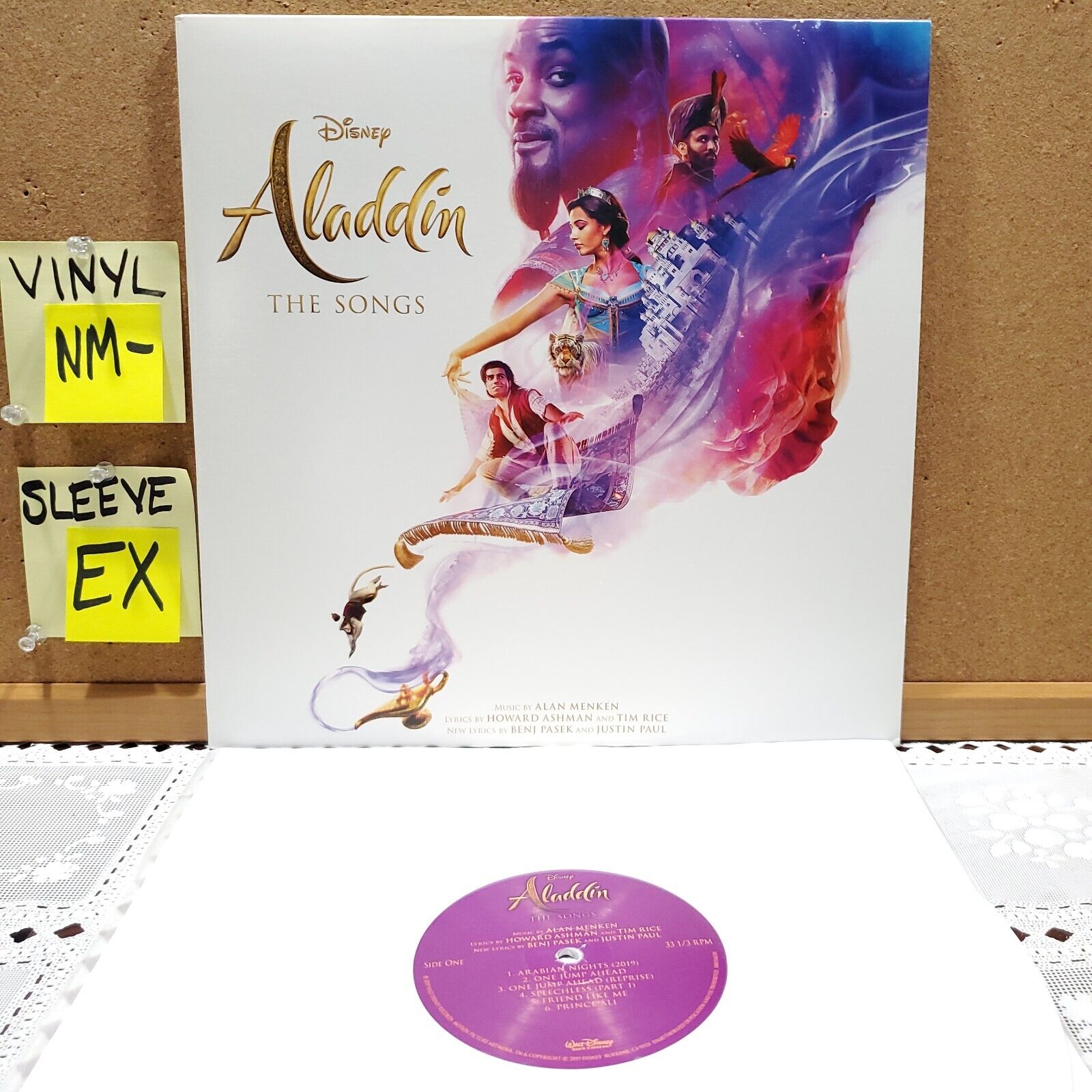 Aladdin The Songs OST Soundtrack LP White Vinyl 2019 NM- Clean Walt Disney #F70