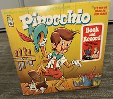 vintage Pinocchio Full Color Story book and 1971 Vinyl 12” Record picture
