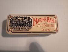 Vintage U.S. Marine Band Engraved G Harmonica Made by M.Hohner Germany 1896 picture