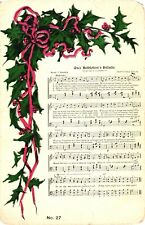 Over Bethlehem's Hillside Lyrics And Notes With Christmas Wreaths Postcard picture