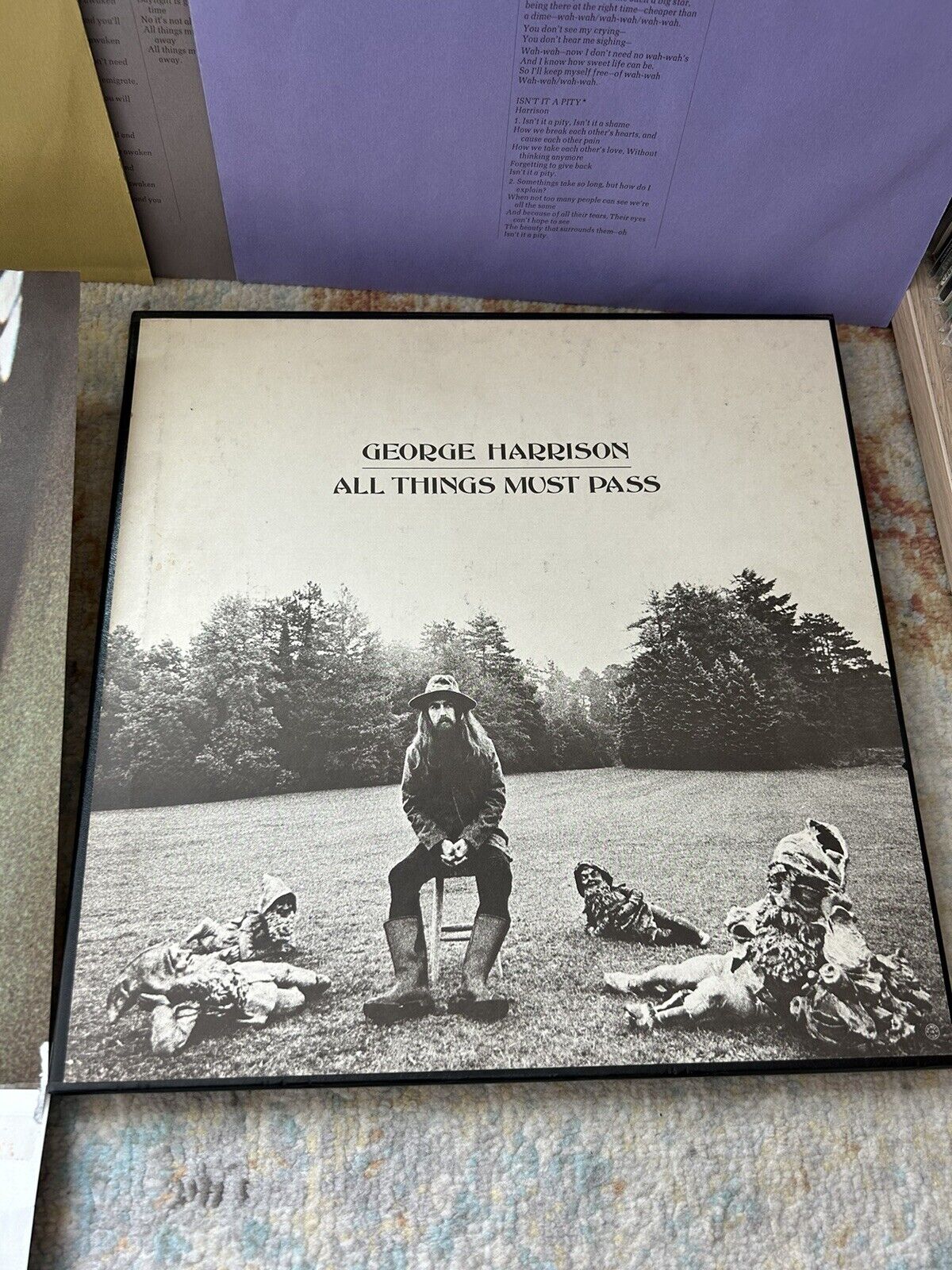 GEORGE HARRISON Original 1970 All Things Must Pass 3LP W/POSTER Complete Apple