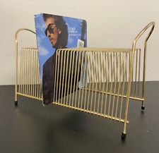 Vintage, MCM, Goldtone Wire, Tabletop/Shelf Rack, Holds 37 Records picture