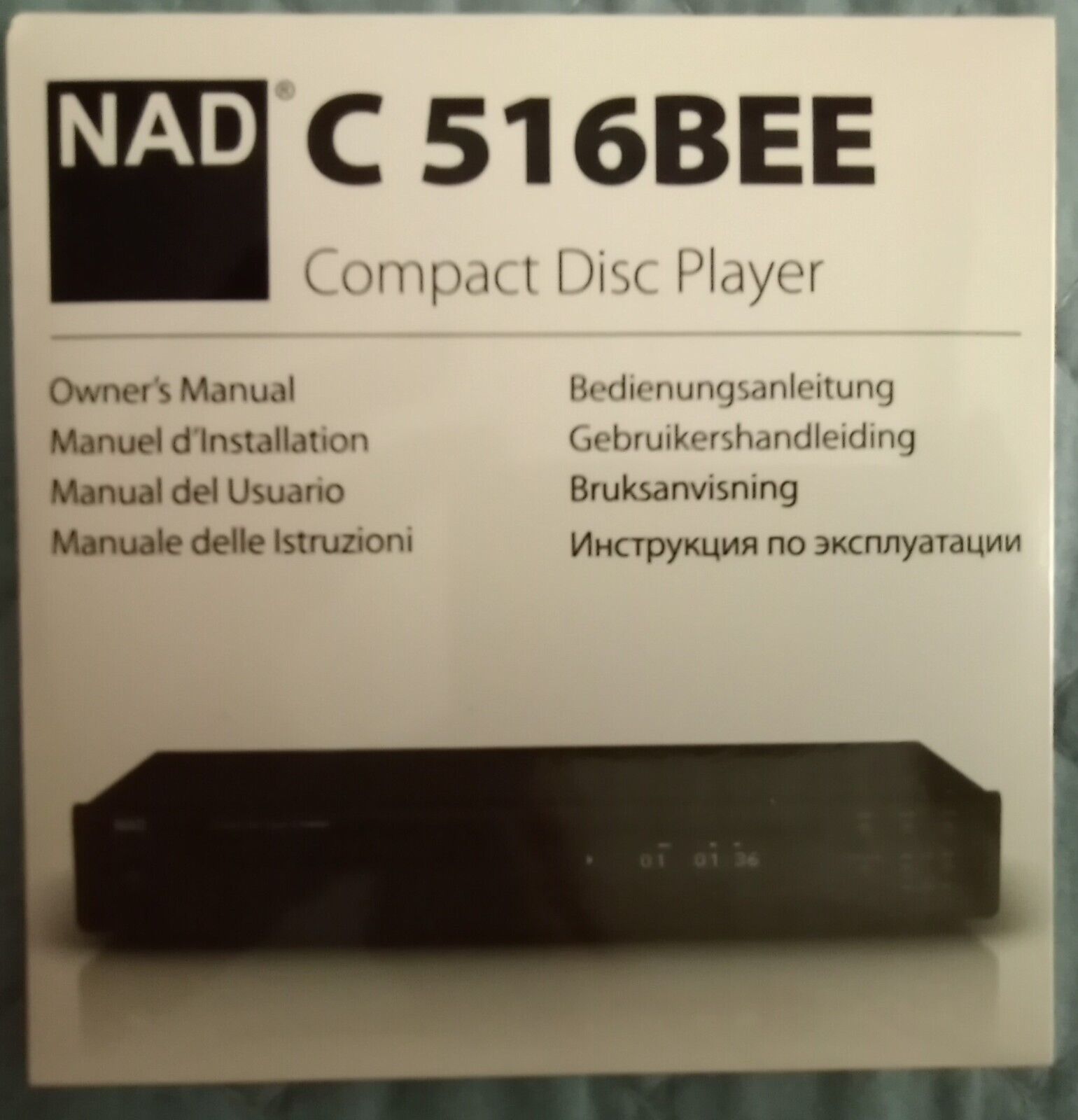 NAD C 516BEE Compact Disc Player Owner\'s Manual on CD w complete packaging
