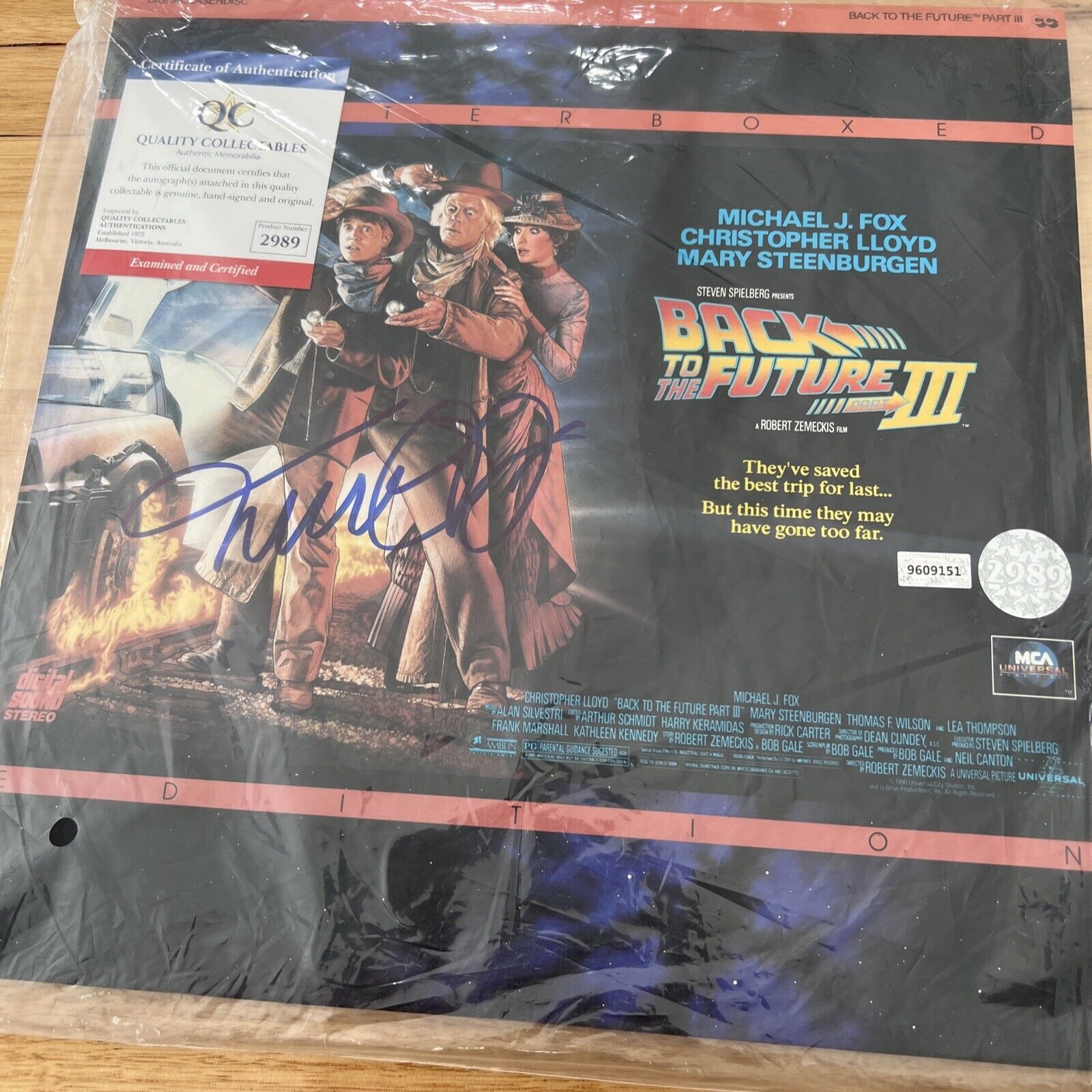 Michael J Fox Signed Laser Disc Cover COA from top rated seller AAA Item Rare
