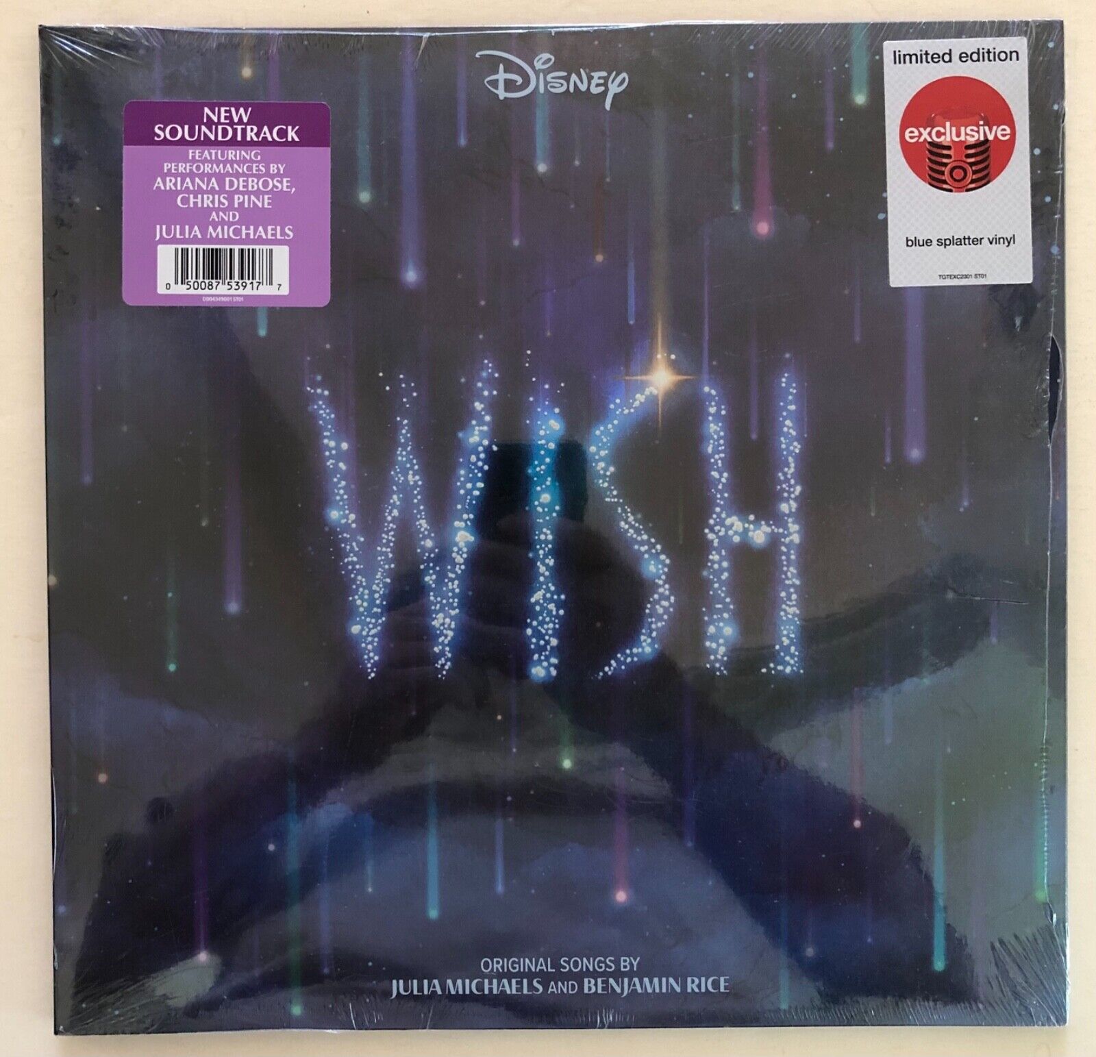 Disney Wish Original Movie Soundtrack Exclusive Edition Blue Splatter LP Record