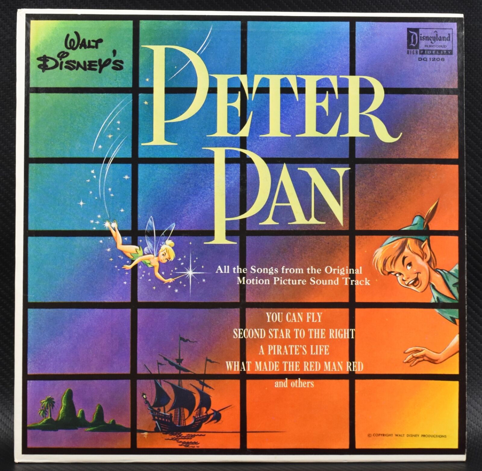 Peter Pan Walt Disney DQ-1206 Vintage Vinyl Record 1963 LP VG