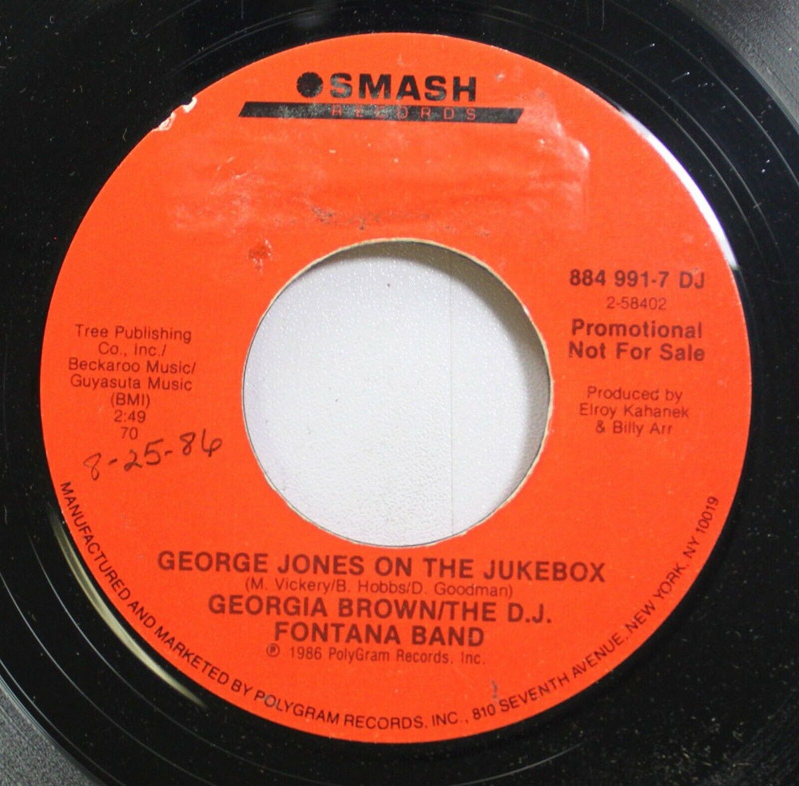 Rock 45 Georgia Brown/The D.J. Fontana Band - George Jones On The Jukebox / Geor
