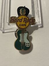 USA Hard Rock Cafe Bass Guitar Lapel Pin Green Seafoam Double Pins, Used picture