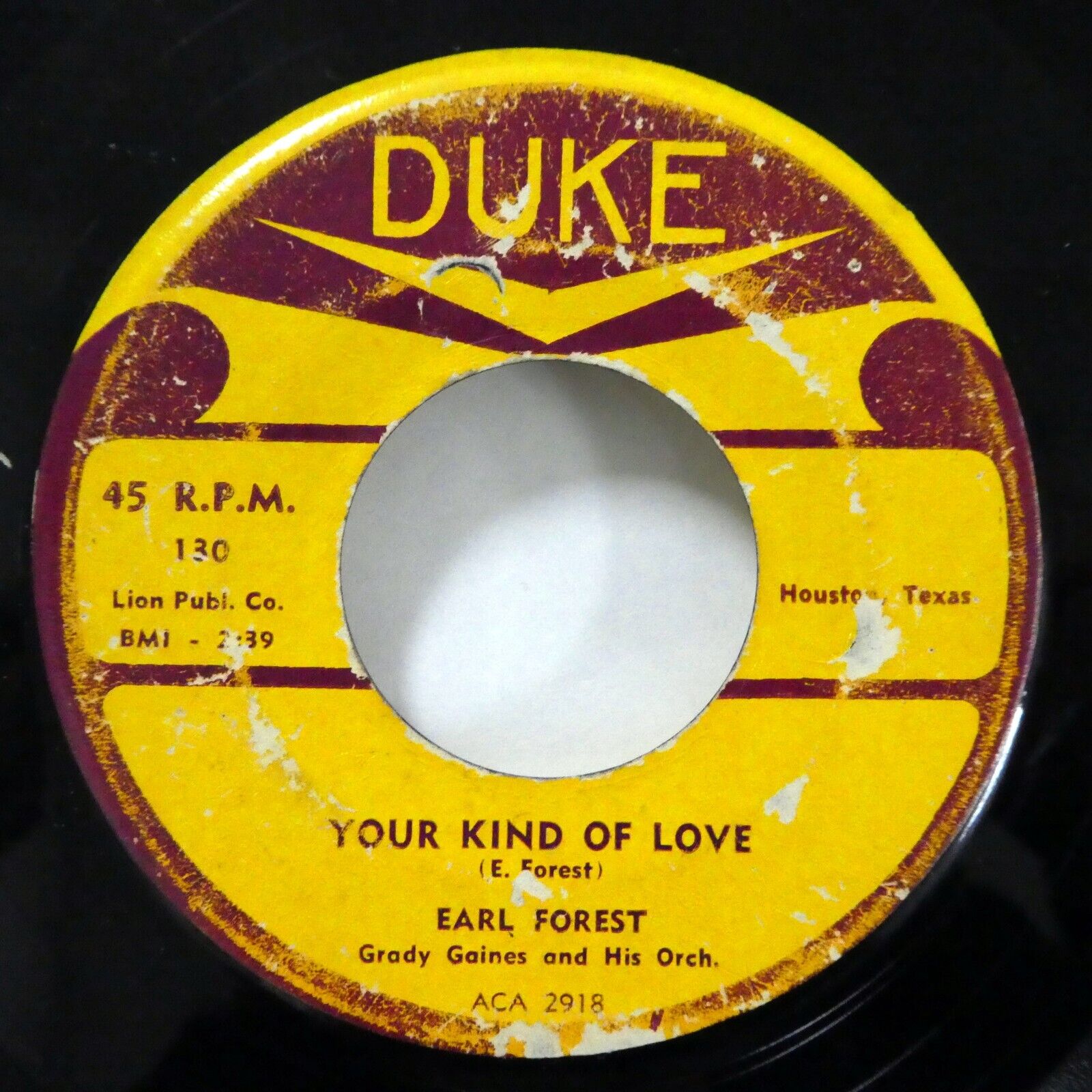 EARL FOREST 45 Ohh Ohh Wee Your Kind of Love DUKE Original press Blues  Sw 143