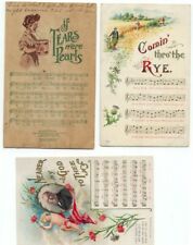 Music Song Lyrics Lot of 3 Old Postcards picture