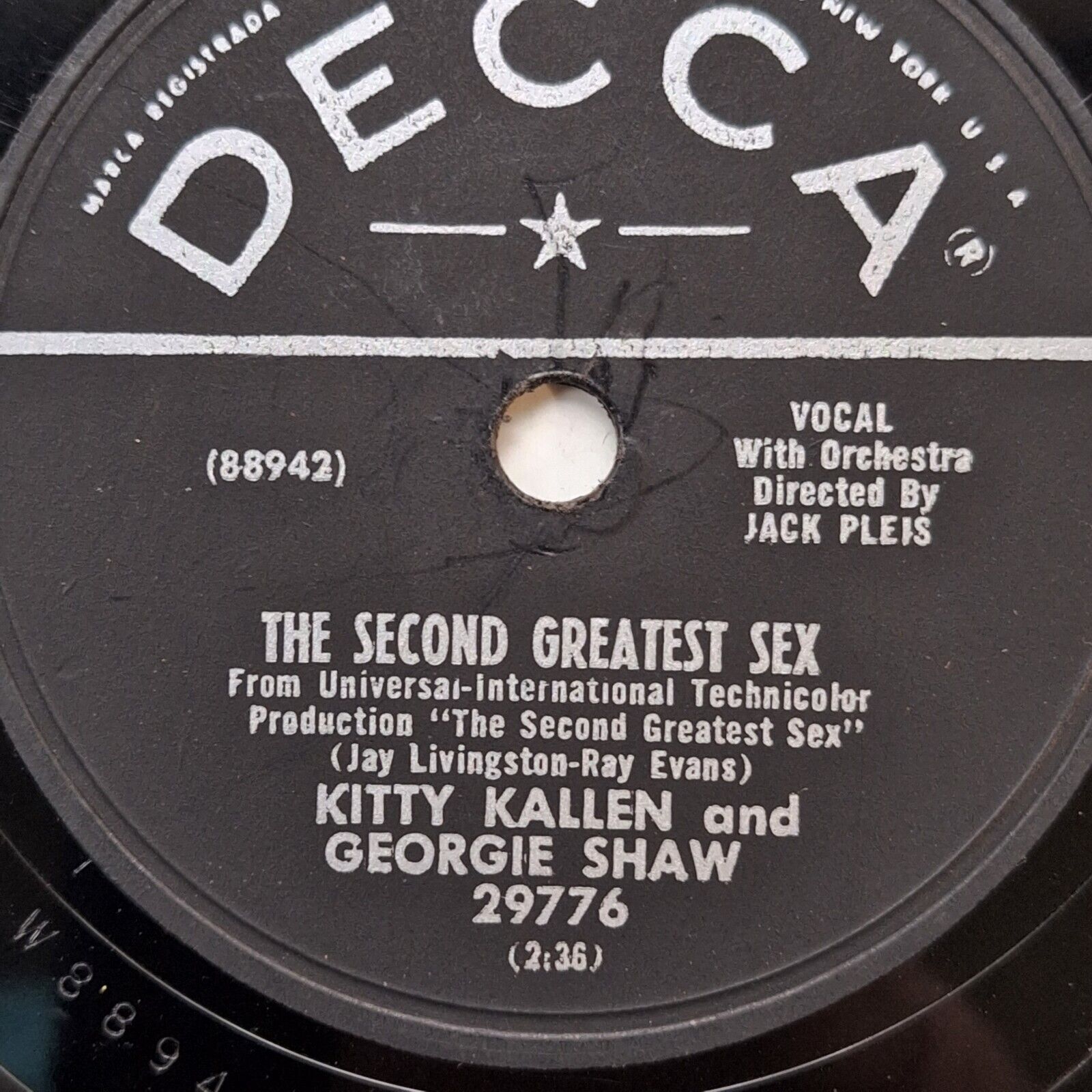 Decca - Kitty Kallen And Georgie Shaw - The Second Greatest Sex  10\