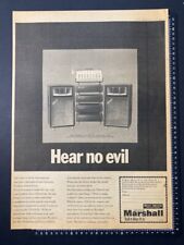 MARSHALL AMPS - HEAR NO EVIL - 1970 VINTAGE POSTER SIZE ADVERT Z1 picture