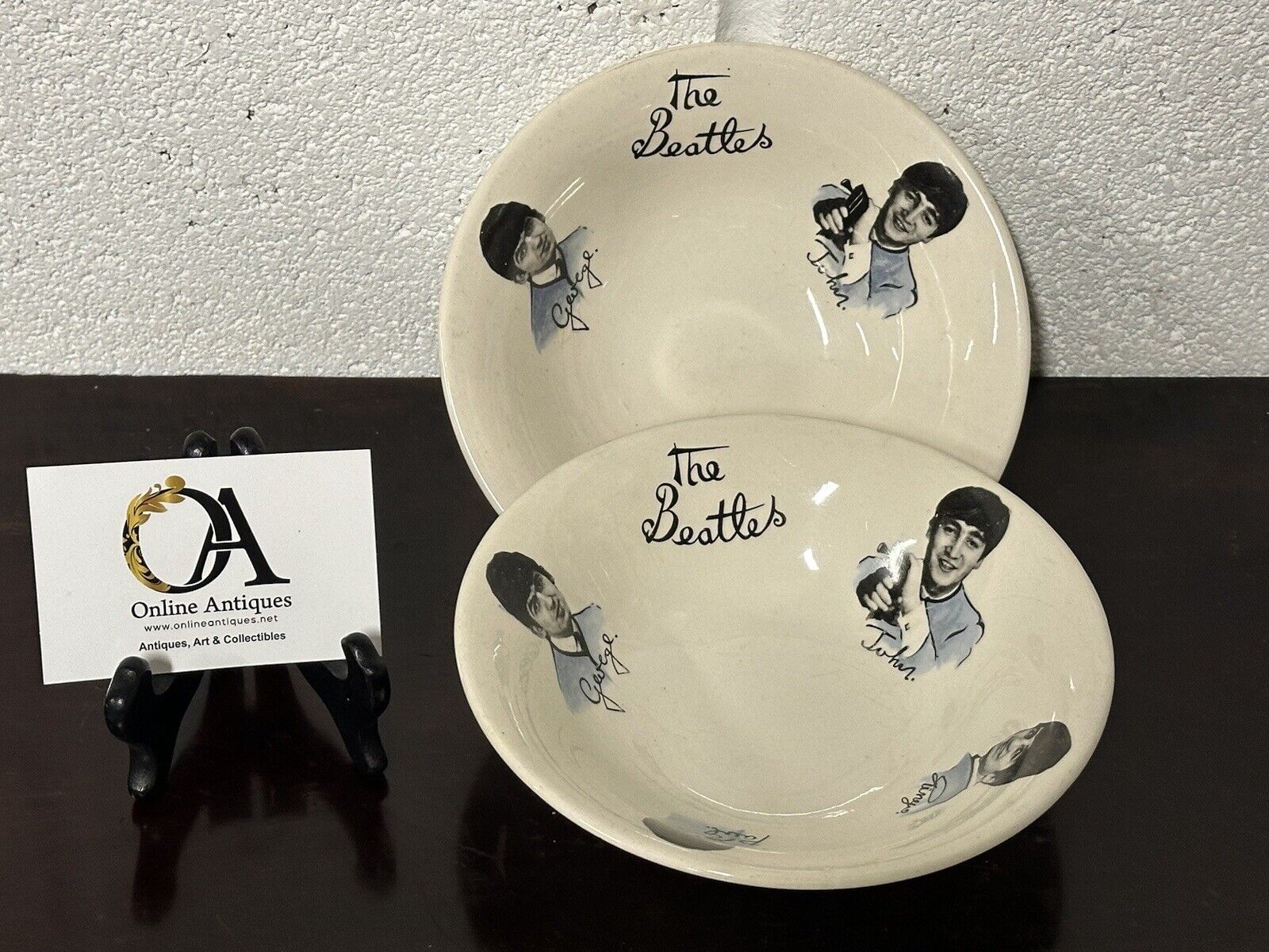Vintage Pair Of Washington Pottery 1960s Beatles Ceramic Bowls
