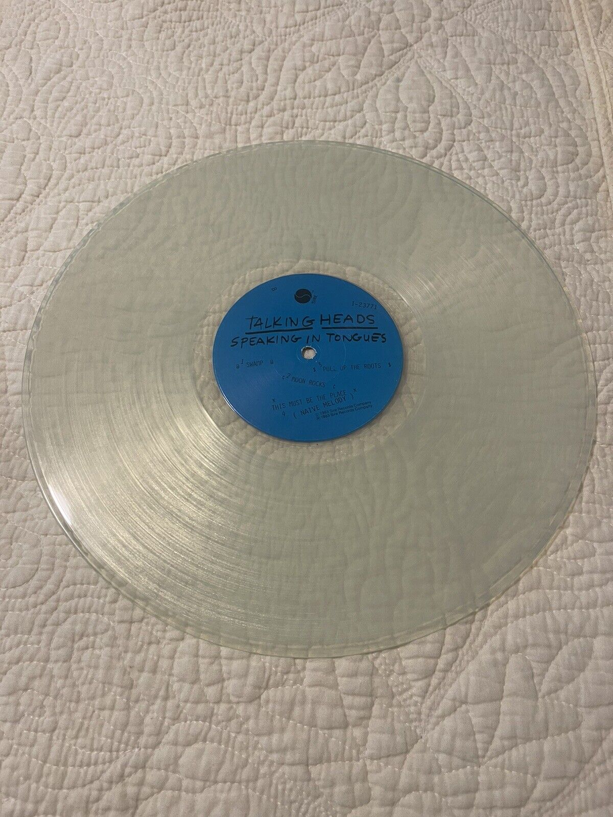 Talking Heads ‎\' Speaking In Tongues \' Clear Vinyl 1-23771 Sire US 1983 Ltd. Ed.