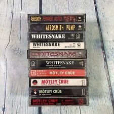 Vintage Cassette Tapes Lot of 10 Whitesnake Aerosmith Motley Crue Hard Rock Pop picture