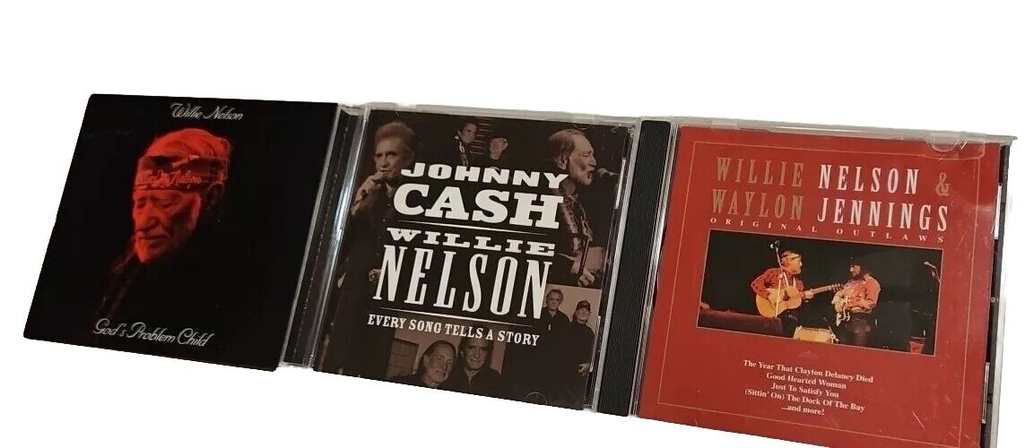 JOHNNY CASH WILLIE NELSON - EVERY SONG TELLS A STORY CD And 2 WILLIE NELSON CDS