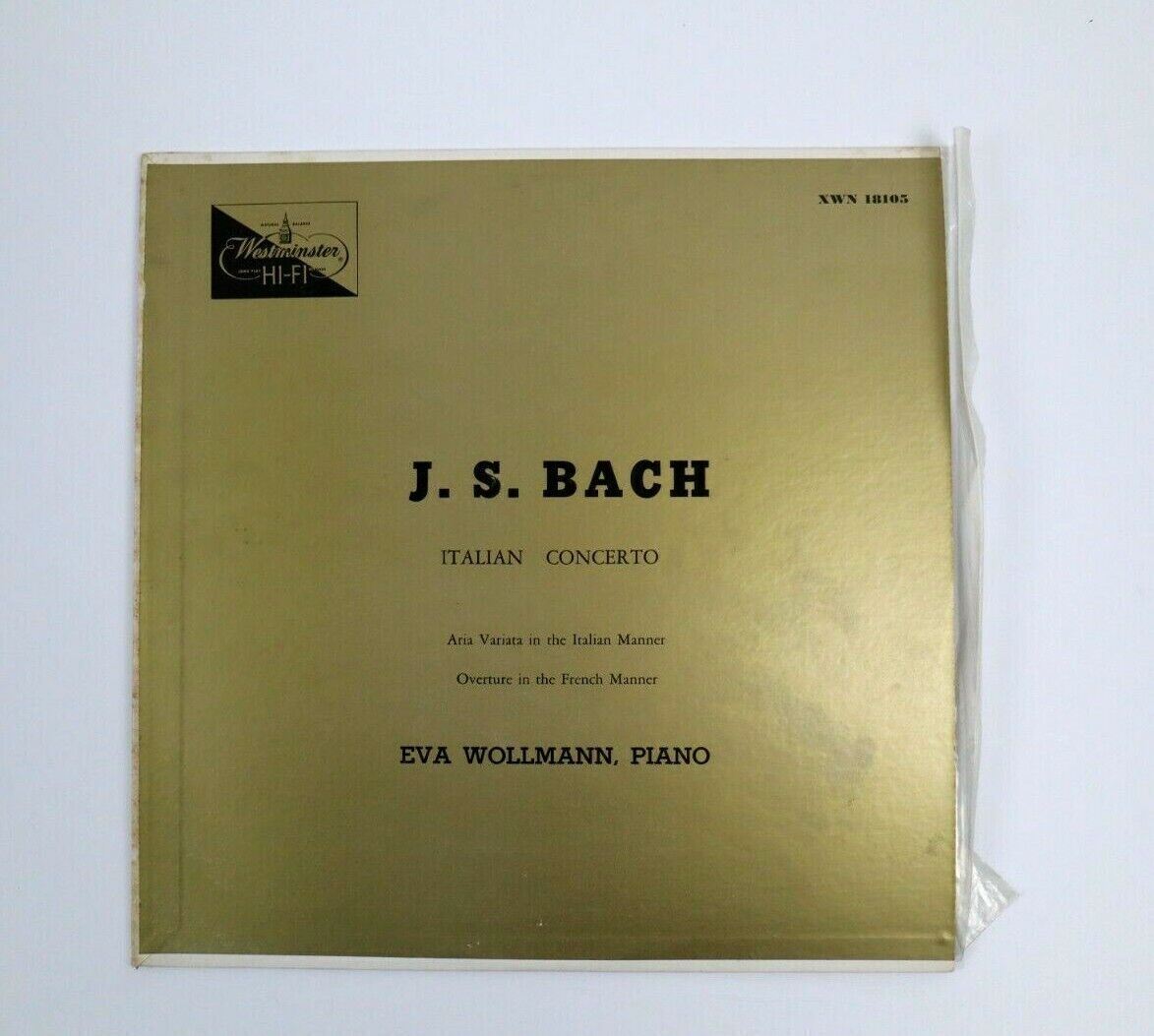 VTG J.S. Bach Italian Concerto Eva Wollmann XWN 18105 Classical Music Record