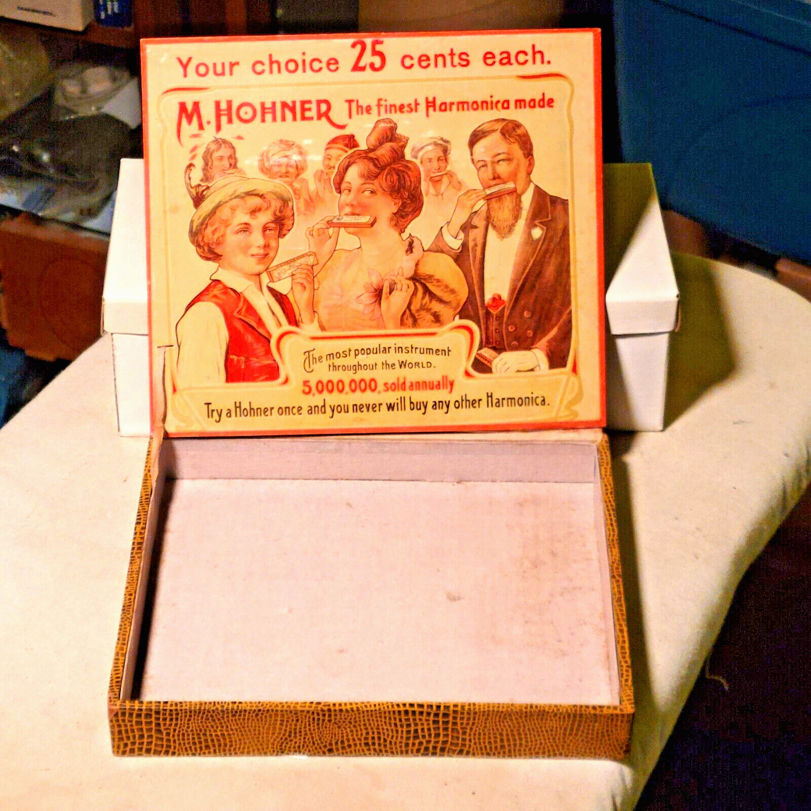 Vintage M. Hohner Harmonica Store Display Case Box