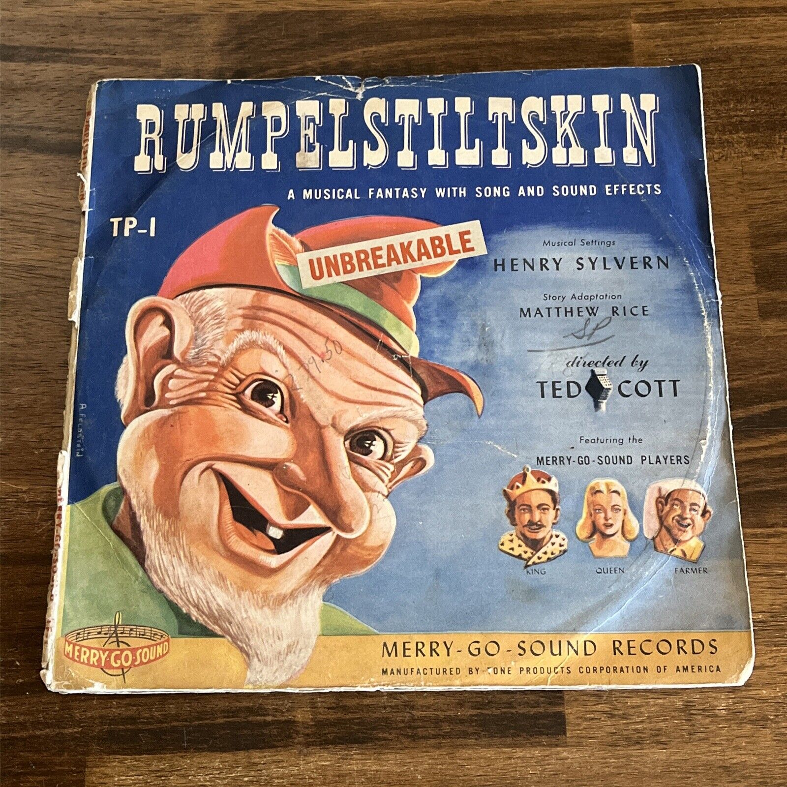 Rumpelstiltskin Two Album Vintage Record Set Henry Sylvern Merry-go-sound