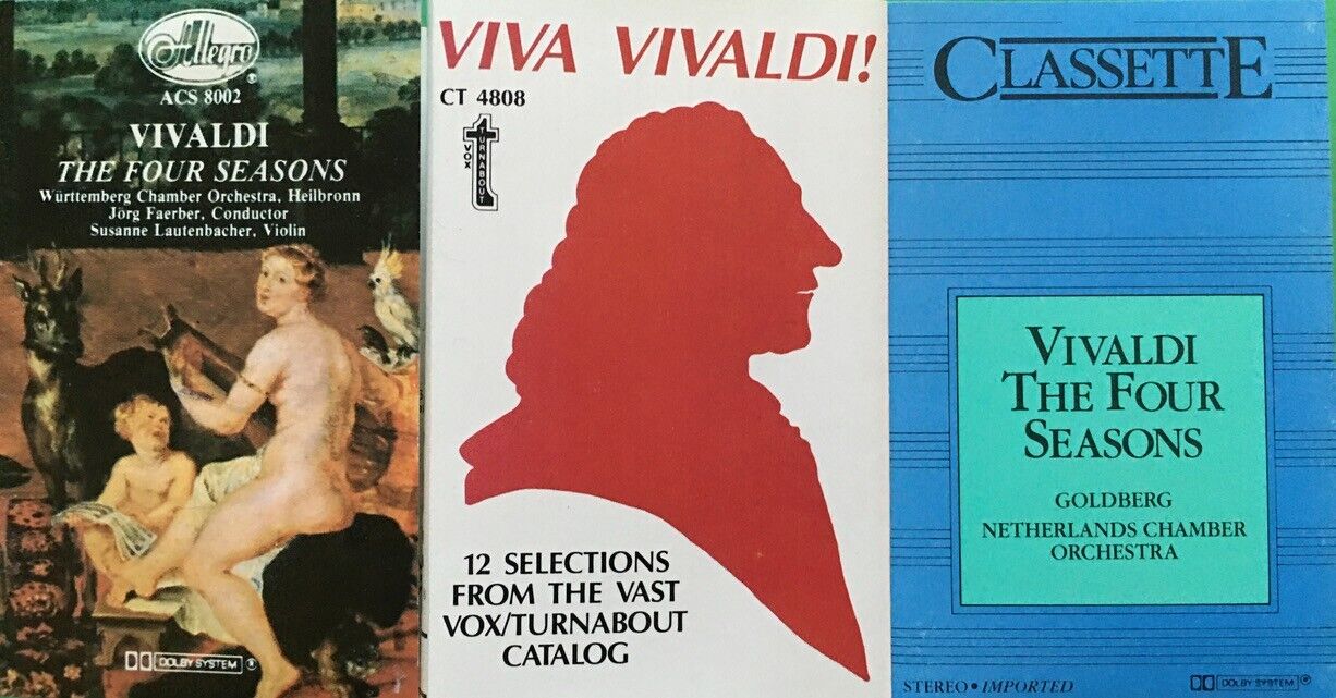 Vivaldi The Four Seasons and Viva Vivaldi Various Artists (3) Like New Cassettes