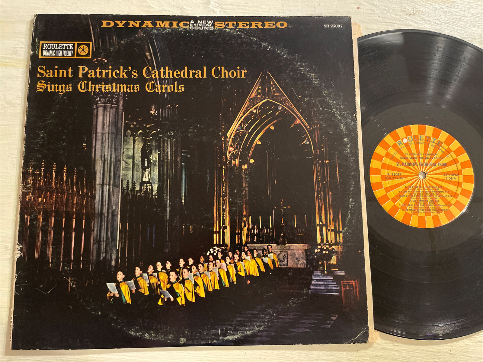 Saint Patrick’s Cathedral Choir Songs Christmas Carols LP Roulette Holiday EX
