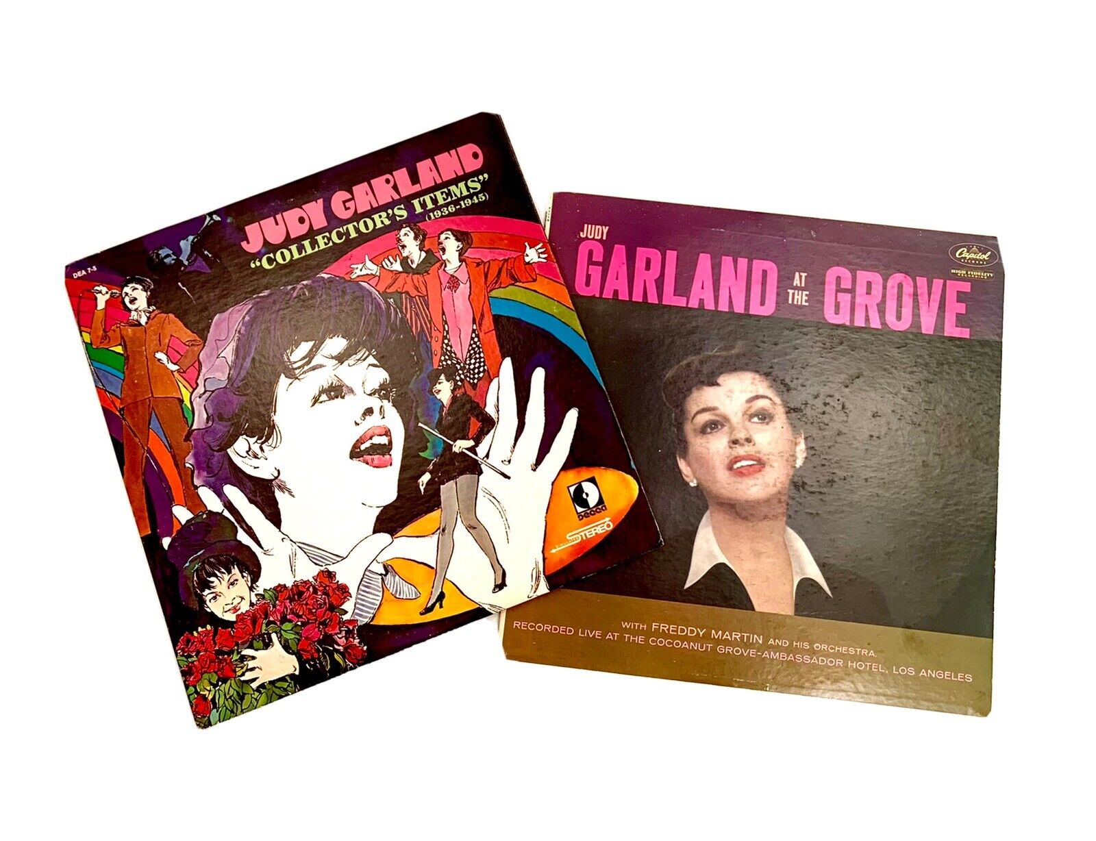 Vinyl Record Pair Vintage Judy Garland Music
