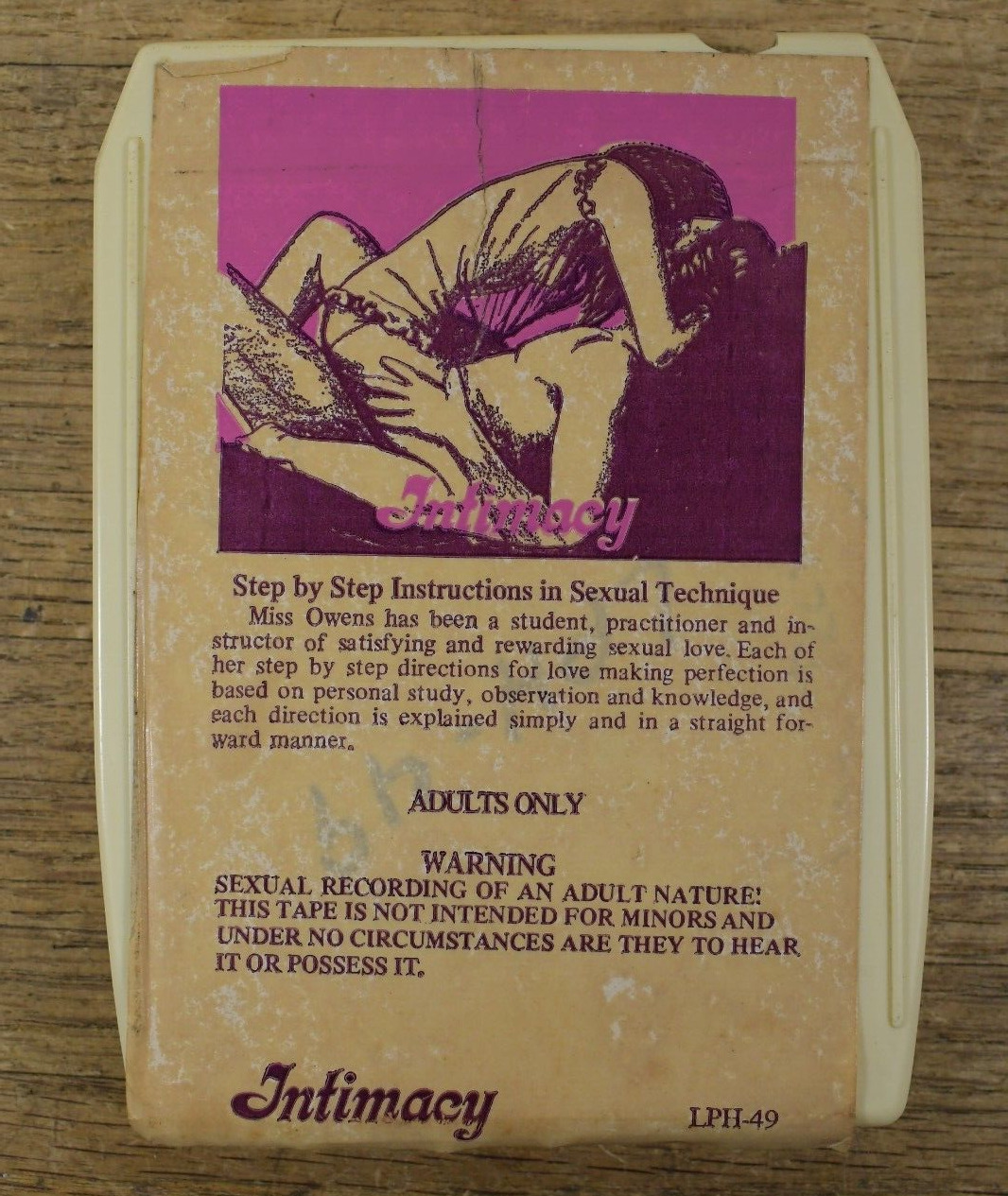 RARE Vtg 1970's TUPPY OWENS Intimacy Instructional 8-Track Tape