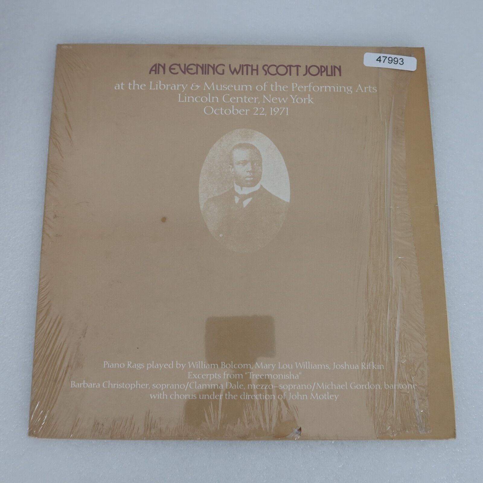 New York Public Library An Evening With Scott Joplin w/ Shrink LP Vinyl Record