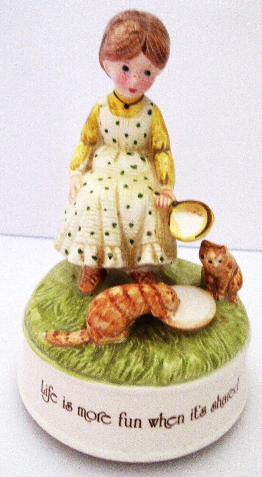 Vintage Holly Hobbie Life is More Fun When It\'s Shared Rotating Music Box