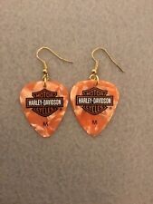 Harley Davidson Guitar Pick Earrings, Handmade picture