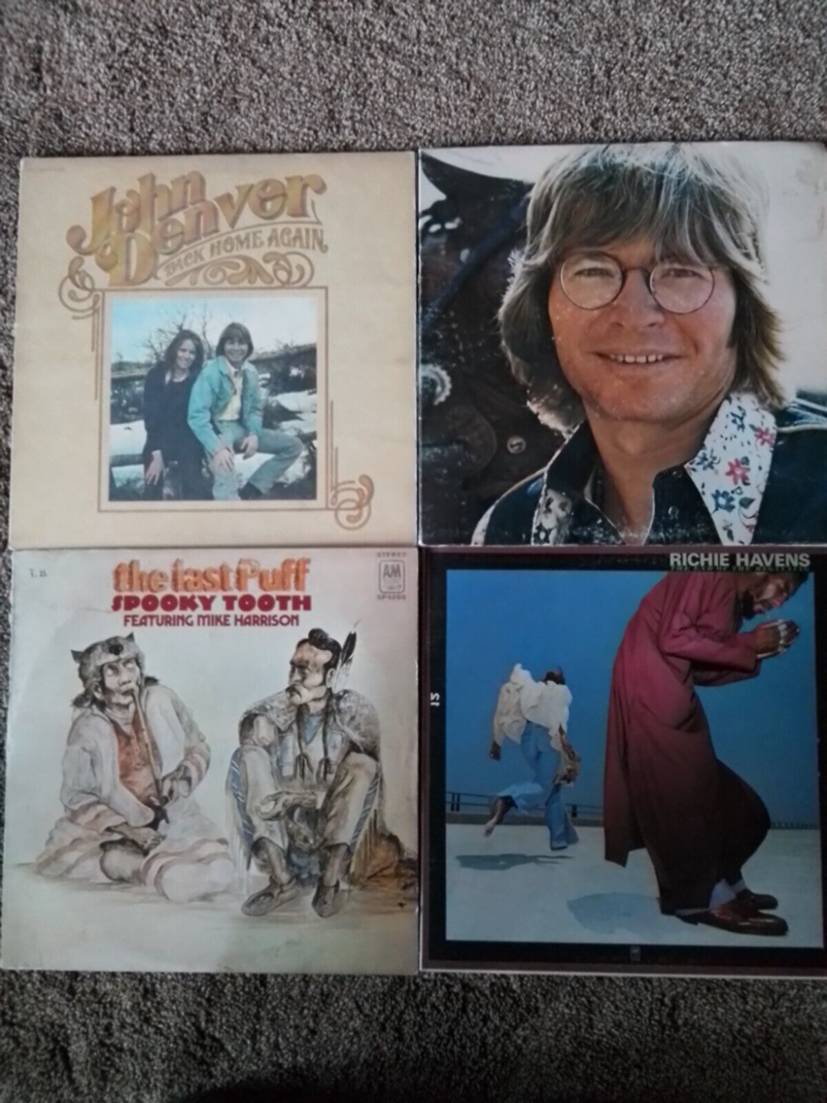 FOUR VINTAGE 70'S ROCK/COUNTRY VINYL RECORD ALBUMS
