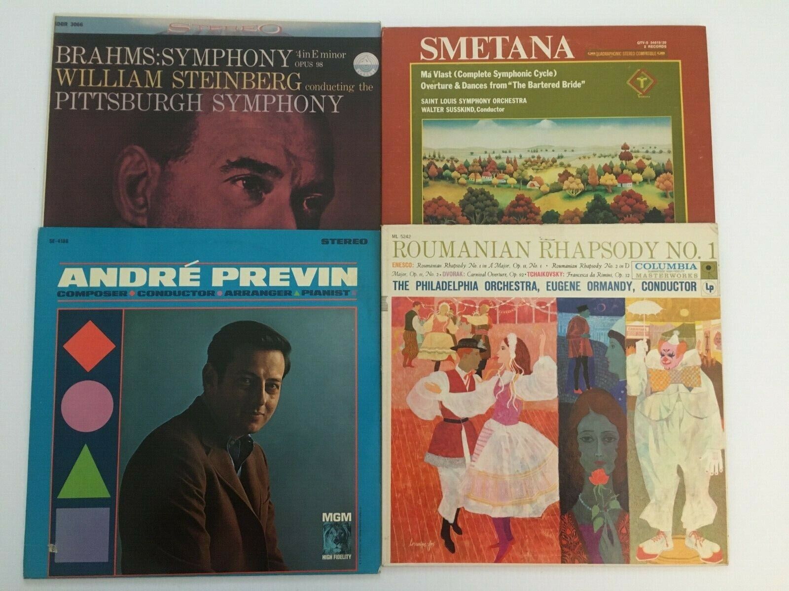 Brahms Previn Smetana Enesco Classical Lot 4 Vinyl Record LP NM