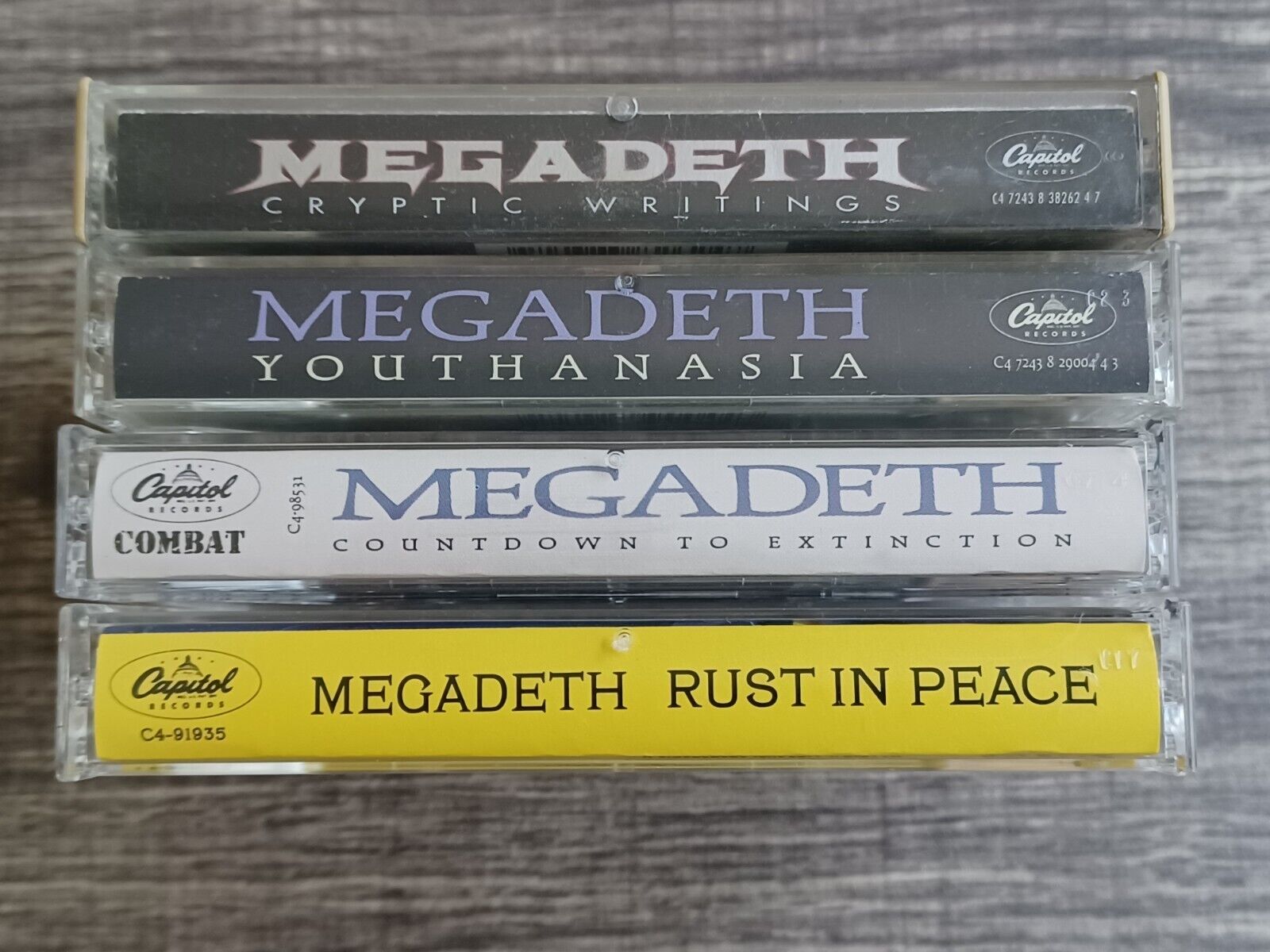 Vintage Lot Of 4 MEGADETH cassette Tapes,rust In Peace,youthanasia, 
