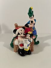 Vintage Schmid Disney Music Box Christmas Mickey, Baby Mickey & Goofy Rare picture